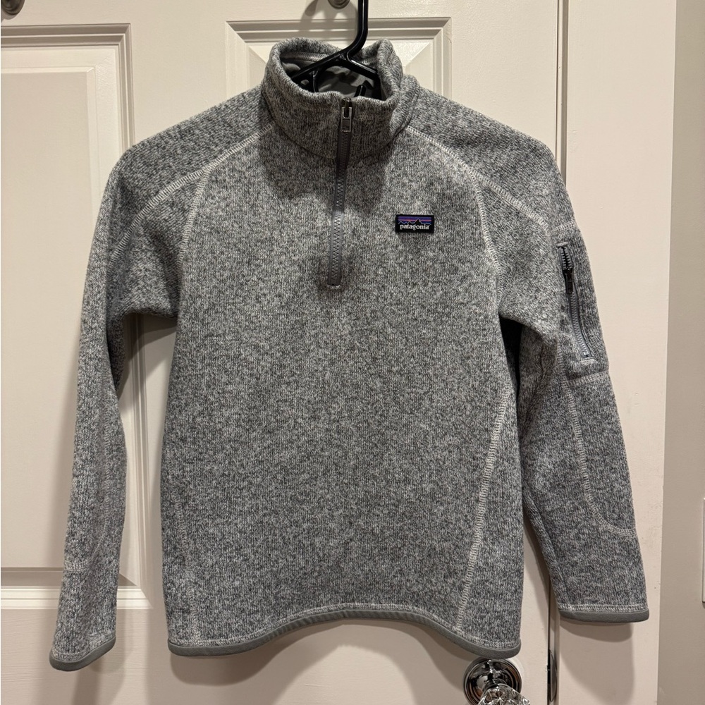Patagonia Better Sweater 1/4 zip, Youth L (12) in Heather Gray